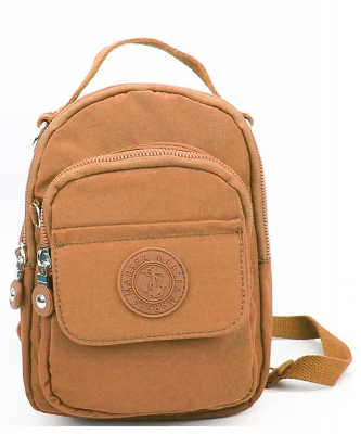 MARSEA Canvas Convertible Backpack Crossbody Bag NY2009 TAN